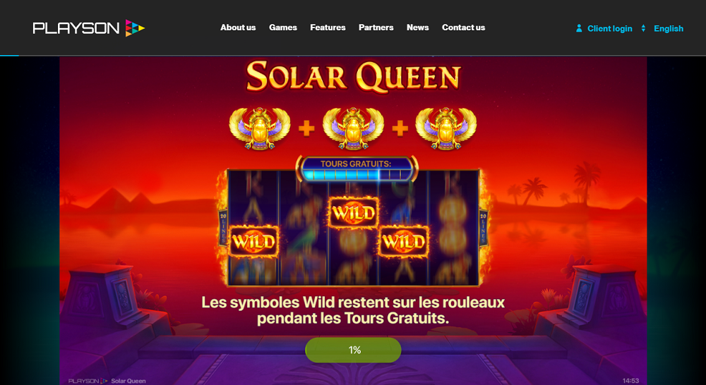 Solar Queen de Playson sur Lucky8